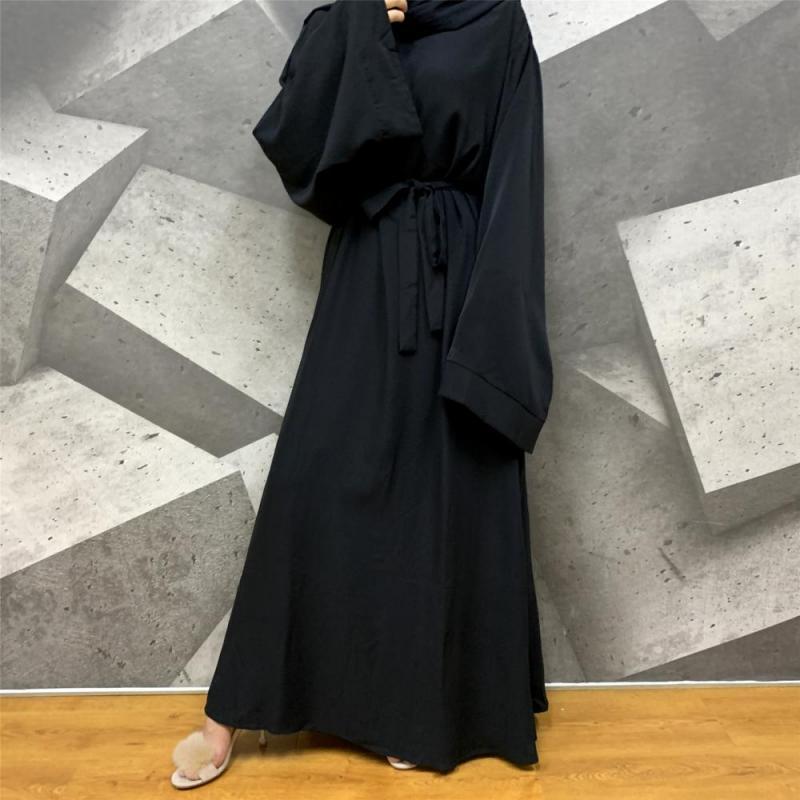 Abaya Women Muslim Long Dress Kaftan Solid Loose Plus Size Middle East Gown Jubah Baju Muslim Baju Raya [excluding Headband]