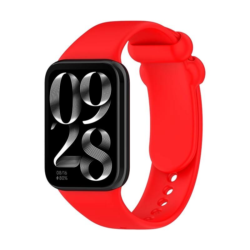 

Спортивный силиконовый ремешок для Xiaomi Band 9 Pro Miband 8Pro Мягкий ТПУ браслет-заменитель Дружелюбный к коже Correa красный