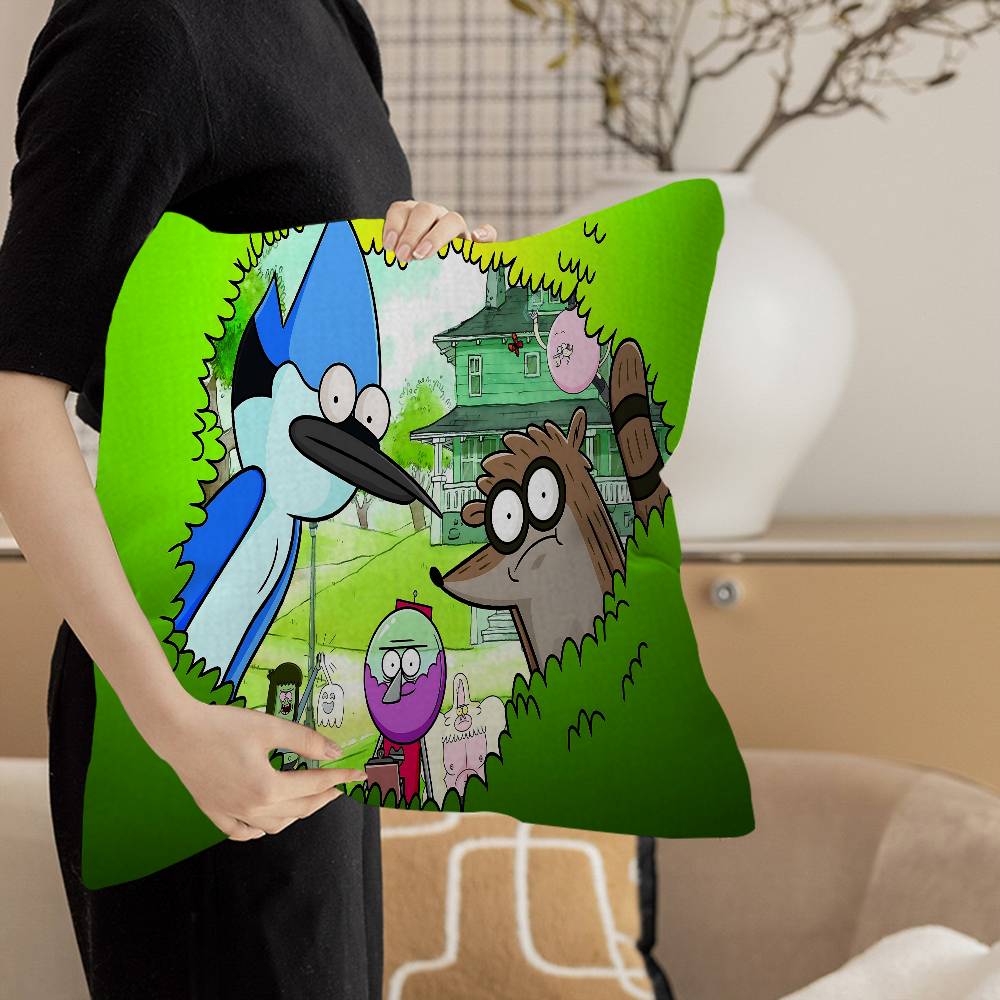 Cartoon R-Regular Show Pillow Cover for Bedroom Room and Living Room Sofa Decorative Cushion Cover