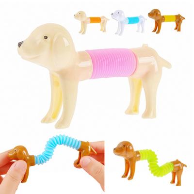 5/10/15/20Pcs Stress Relief Telescopic Tube Dachshund Toy Dog Flexible Tube Fidget Toy Twisting Stretch Sensory Tube Party