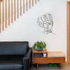 Metal Wall Art Geometric Line Leaf Female Silhouette Home Decor Modern Hanging Piece