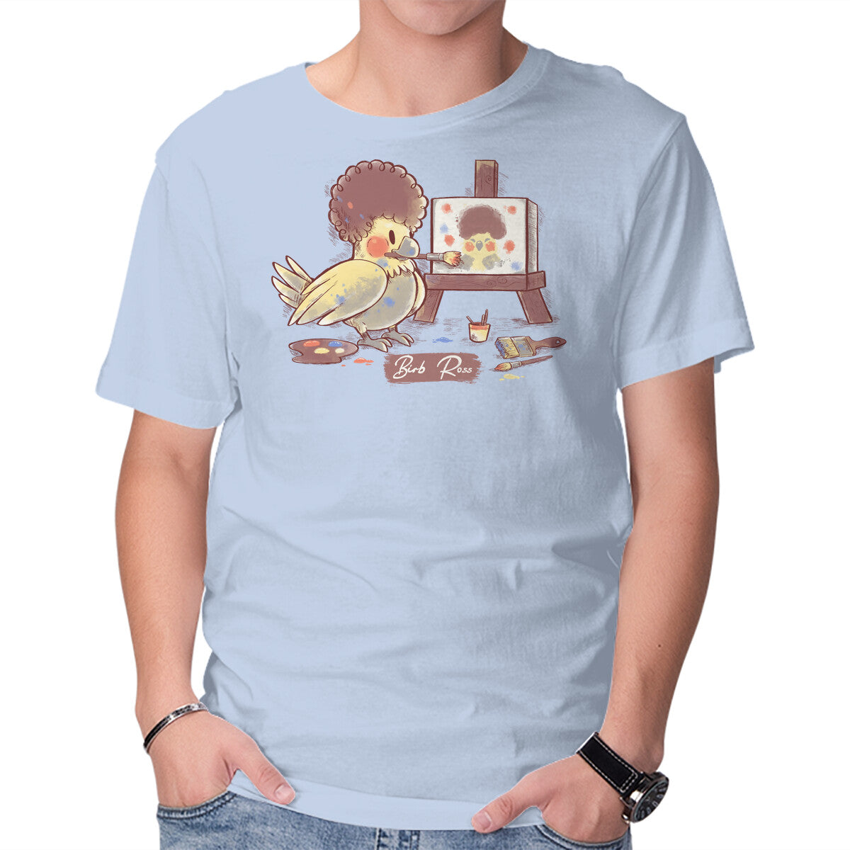 Unisex Crew Neck T-Shirt Birb Ross Graphic Short Sleeve Casual Tee XL