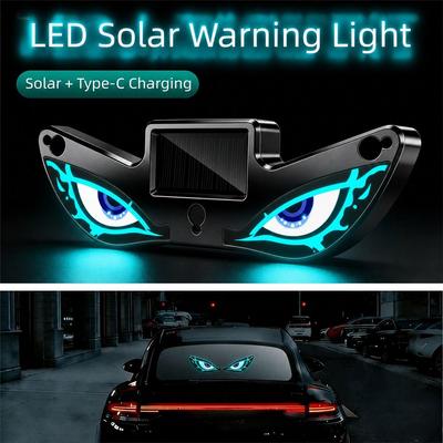 Wireless Solar LED Car Light Suction Cup Car Atmosphere Light New Devil Eyes Car Light