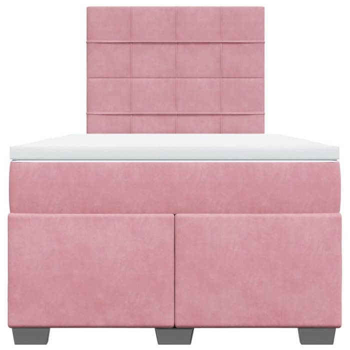 Maison Exclusive - Sommier à lattes de lit avec matelas Rose 120x200 cm Velours
