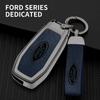 Car Sticker Hot For Ford New 3 Button Leather Car Remote Key Case Cover Shell Protection Bag For Ford Figo Mondeo 5 Ecosport Pum