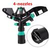 1inch Female Thread 360° 2/3/4 nozzles Sprinkler Gun Big Spray  Garden Agriculture Farm Lawn Irrigation Watering Rain Gun