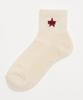 WEGO Star Embroidered Ankle Pile Sizes White Ivory Women's Socks, 23-25cm,