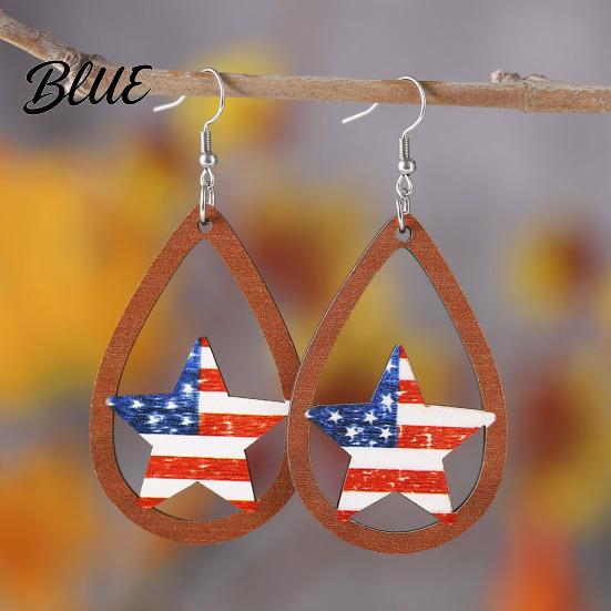 Stars Stripes Earrings 1 Pair Hollow Drop for Women Fourth