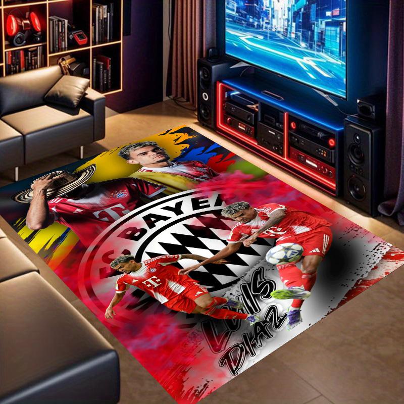 Luis Diaz Bayern Football Star Graffiti Print Area Rug Non‑Slip Rectangular Floor Mat Sport Fan Home Decor for Gaming Room Living Bedroom
