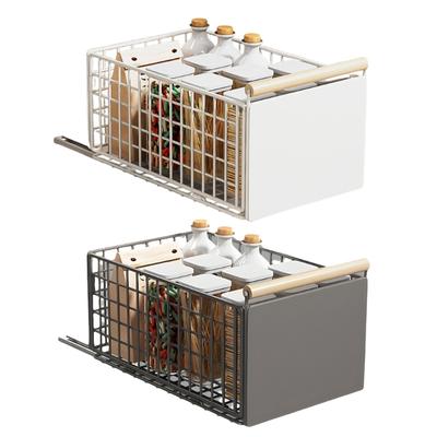Retractable Kitchen Cabinet Organizers Easy Installation Adjustable Retractable Storage Rack Maximizes Space Under Sink For Utensils