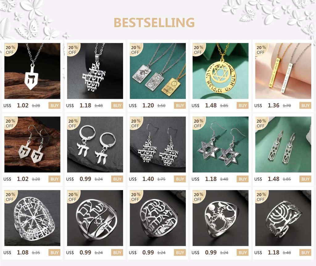 Dawapara Ahava Necklace Love in Hebrew Pendant Judaica Jewish Jewelry Hanukkah Gift Stainless Steel Necklace