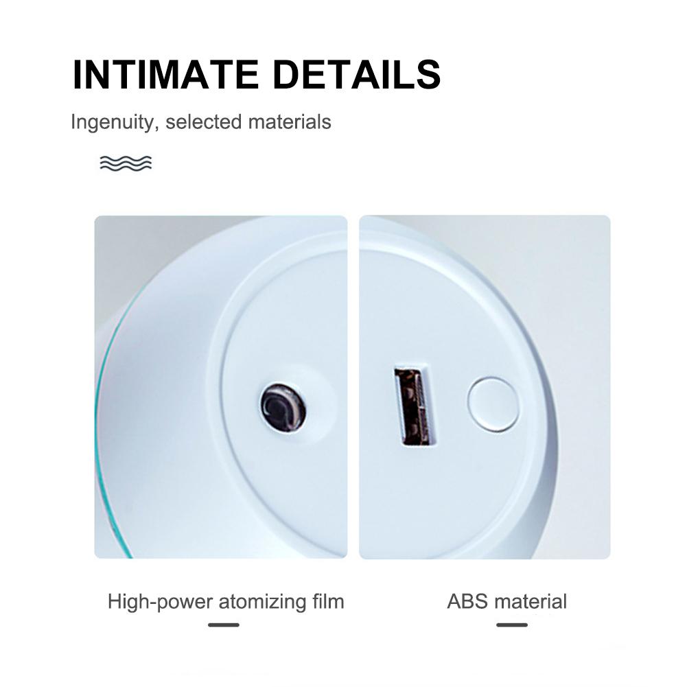 USB Portable Car Air Humidifier Essential Oil Diffuser 2 Modes Auto Off with LED Light for Car Mist Maker Face Steamer