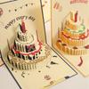 3D Happy Birthday Card Birthday Gift Card Birthday Cake Pop-Up Greeting Cards with Envelope Party Invitation Cards Supplies