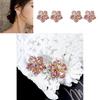 Rose Flower Zircon Earcuffs With Silver Needle For Fashionable Jewelry Enthusiasts