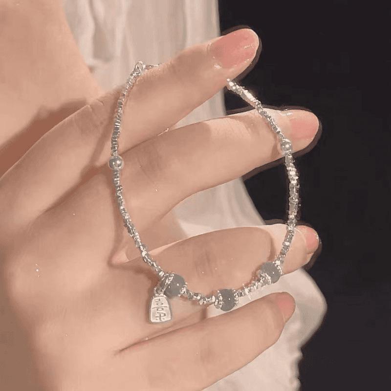 

Fu brand jade broken silver bracelet women s fashion niche jewelry versatile high-end jewelry
