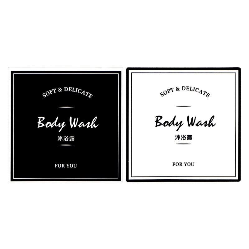 1Pcs Soap Dispenser Waterproof Labels White Black Bathroom Jar Storage Label Shower Shampoo Lotion Conditioner Bottle Stickers