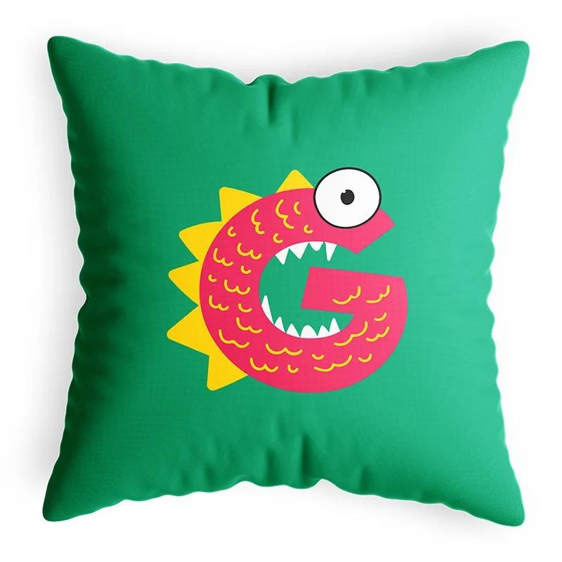 Cartoon Funny Animal Letter Pillowcase Home Decoration Children's Room Game Pillowcase Living Room Sofa Cushion Cover