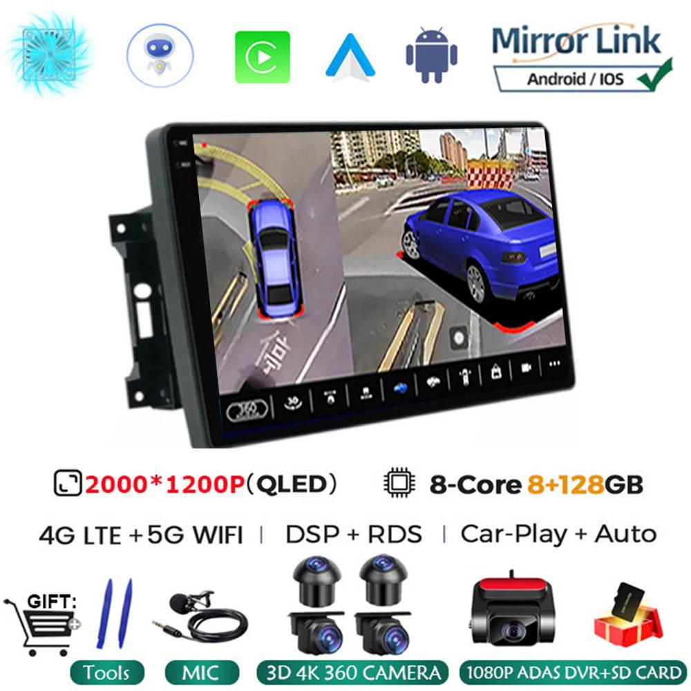 For Jeep Compass/Commander/Grand Cherokee/Wrangler/Liberty AutoRadio Android 14 Car Radio QLED GPS Navigation Multimedia Player