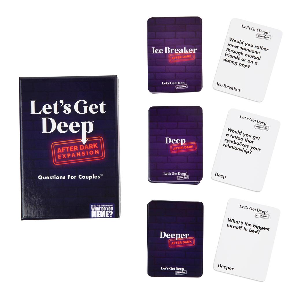 Holen Sie sich das After Dark Erweiterungspaket Entwickelt als Ergänzung zum Get Deep Core Party-Spiel Ein Beziehungsspiel voller Fragen für Paare Let's Deep –
