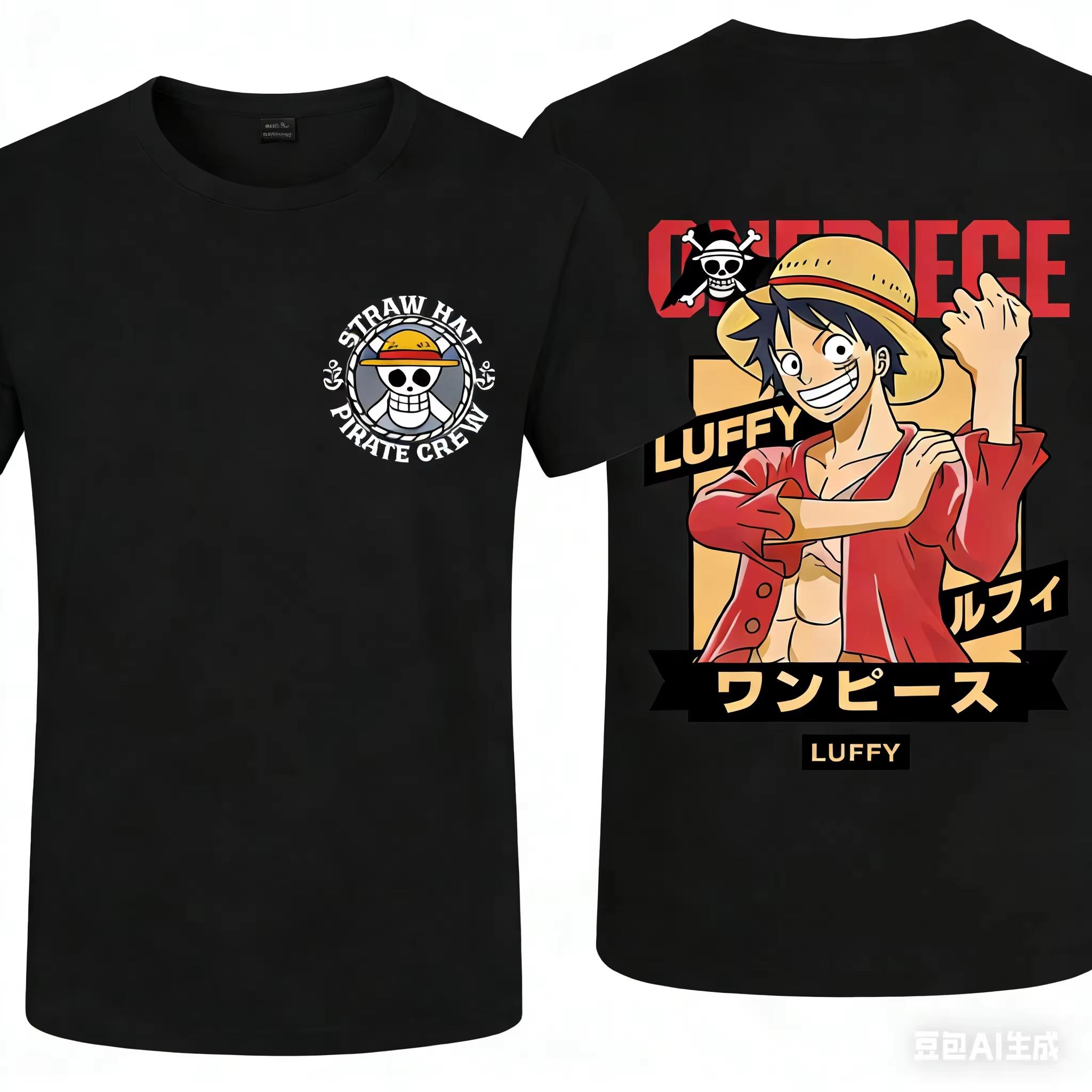 Anime One Piece Luffy Printed Tshirt Unisexs and Womens Tshirt Unisexs Top Sports Tshirt Unisexs Tshirt Summer Tee 2026 New S