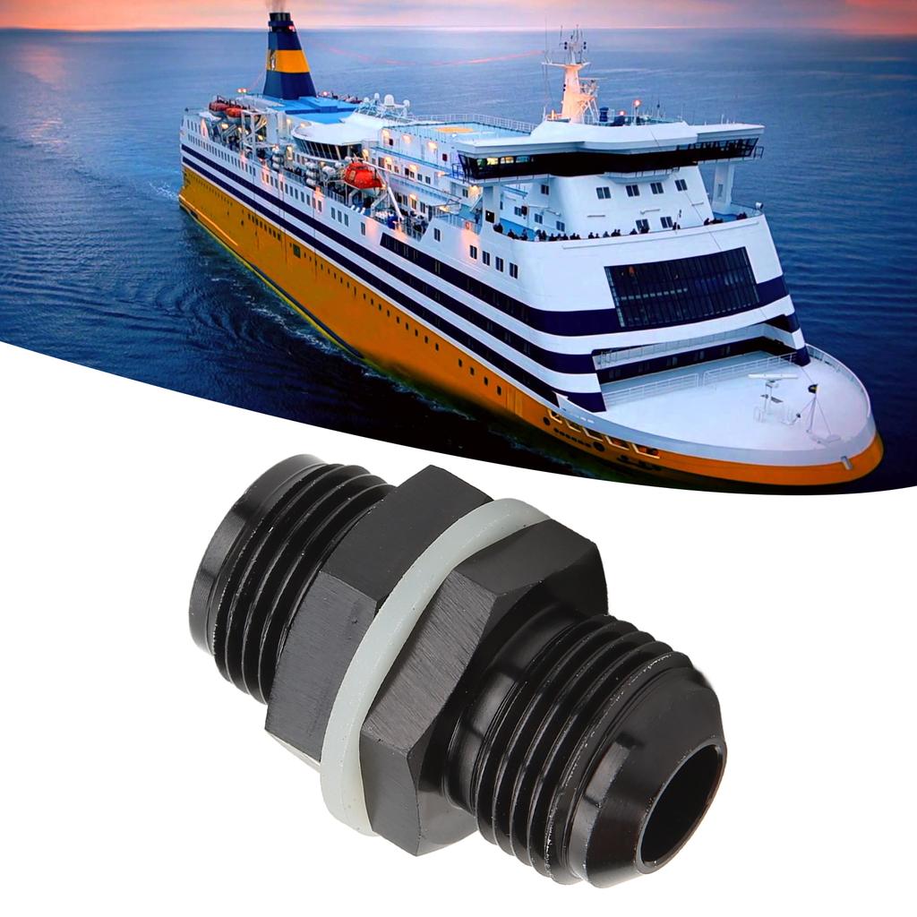 Fuel Cell Bulkhead Fitting with PTFE Washer Black Anodized 6061‑T6 Aluminum Alloy Connector for Most Fluid