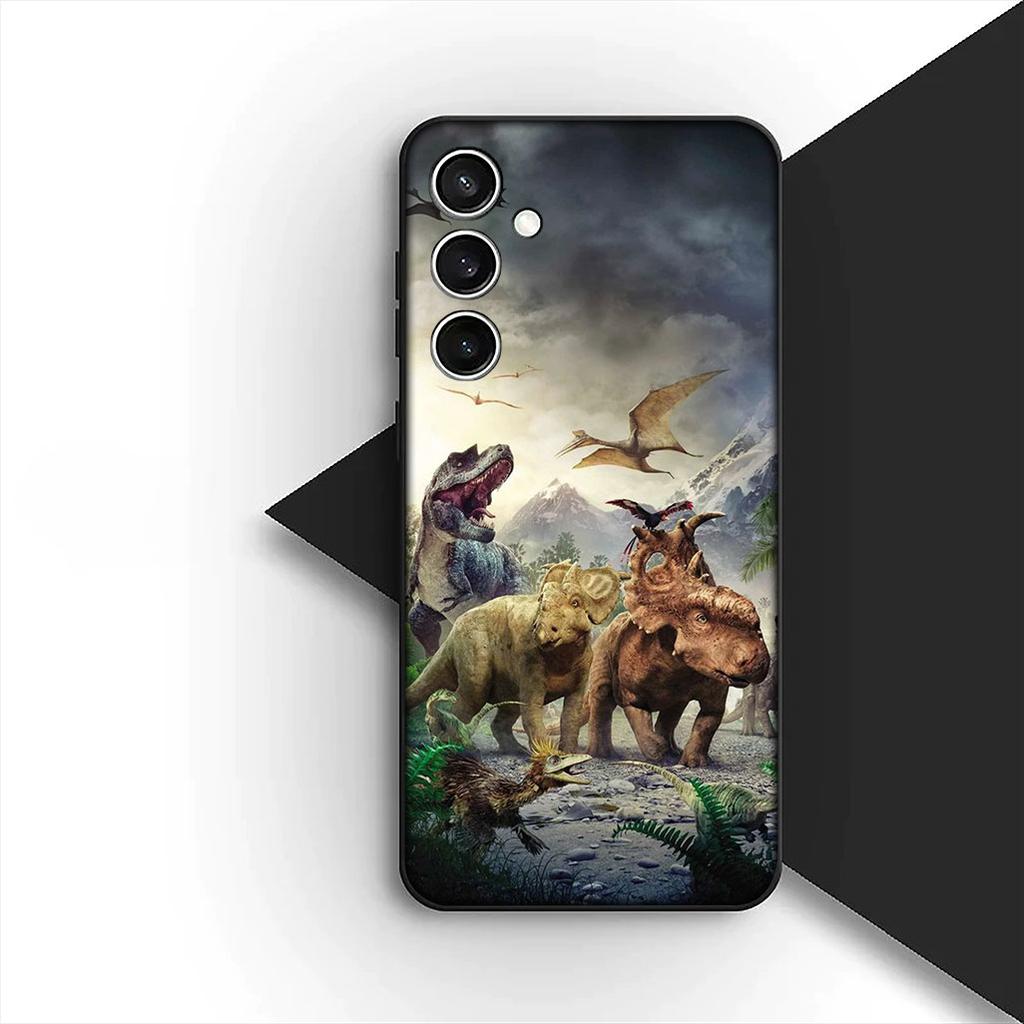 Protective Cover for Samsung Galaxy S24 S25 S23 FE Ultra Plus S7 Edge S25+ S23+ A56 5G Casing Phone Case Anime DinosaurS
