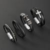 Cross Men's Cross Bracelet Zinc Zinc Alloy Leather Bangle Dark Series Leather Bracelet  Fashion Jewelry