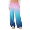 Women's Fleece Wide Leg  Elastic Waist Drawstring Loose Pants Drawstring Pajama Pants Sleepwear Trousers