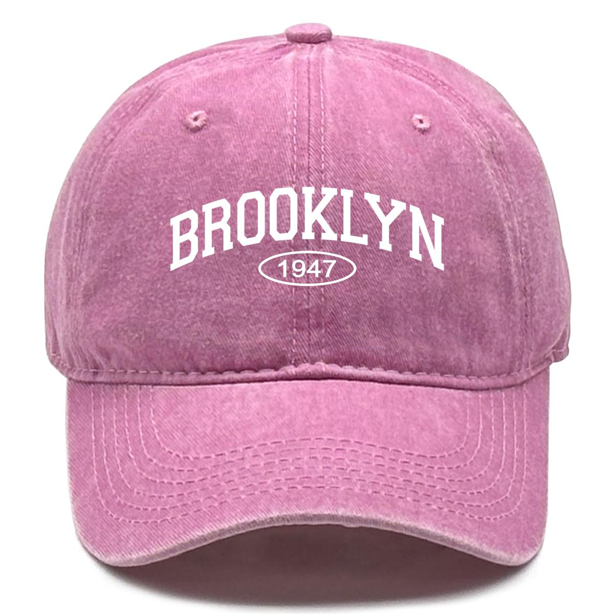 

BROOKLYN 1947 Кепки Snapback Унісекс Прана Бавовна Всесезонні Кепки Для Жінок Регульована Пряжка Капелюхи Один Розмір Підходить Усім рожевий