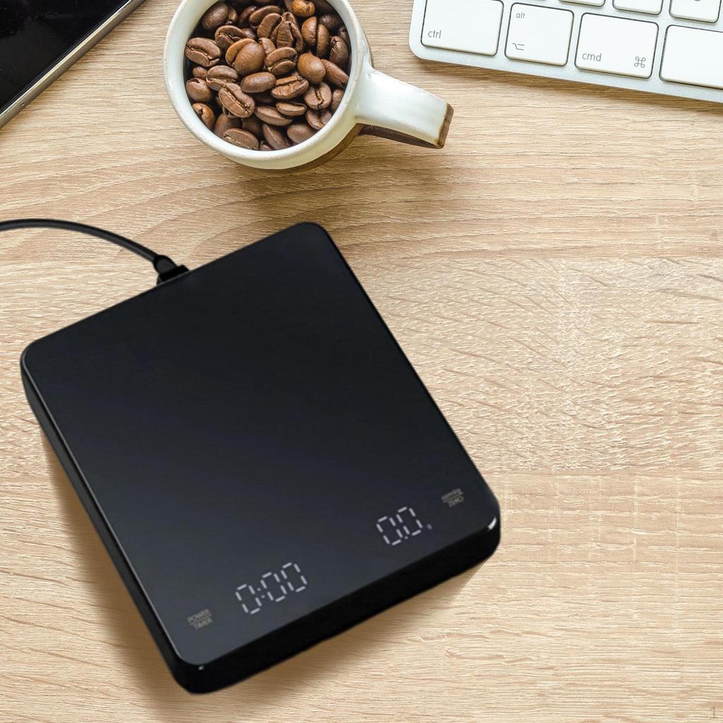 Coffee Scale with Timer, Kitchen Scale, Precision LED Display Small Food Weighing