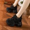 Fashion Women Casual Platform Sneakers 10CM High Heels 2025 New Spring Sport Leather Shoes Bling Trainers Chunky Sneakers Zapatos Mujer