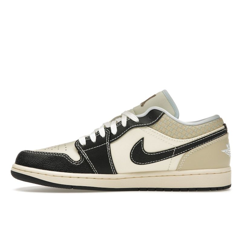 Air Jordan 1 Low SE Coconut Milk Black Herre Sneakers Krem Muslin Team-Gull HQ3437-101