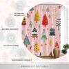 Christmas Tree Shower Curtain Cartoon Xmas Trees Winter Snowflake Cute Pine Fir Happy New Year Holiday Polyester Fabric Bathroom