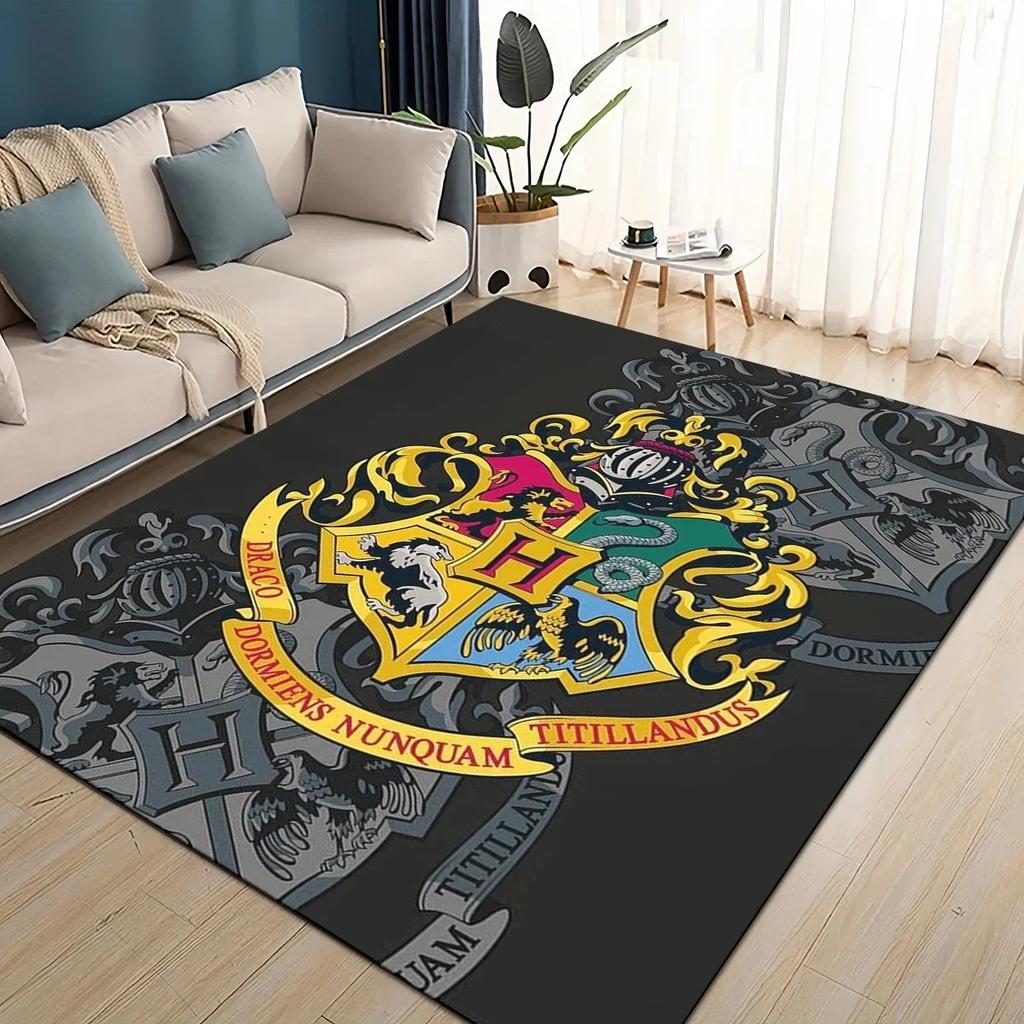 3D H-Hogwarts Magic Sign Gift Rug Carpet for Living Room Bedroom Home Decor,kids Play Non-slip for Sofa Doormat