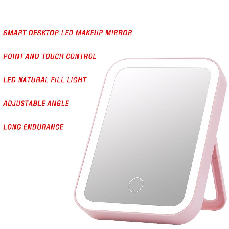 

Овальное зеркало для макияжа с USB-зарядкой, выносливостью, тремя источниками света по желанию, складное винтажное зеркало для девочек в общежитии