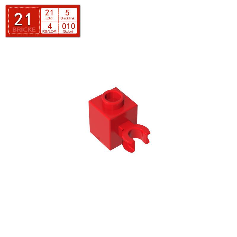 BRICKE 1x1 Brick with Connector Holder, Compatible with Lego 60475 30241 Small Building Blocks