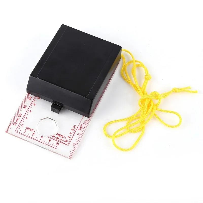 1 Pcs Outdoor Camping Portable Compass Mirror Multifunctional Scale North Compass with Magnetic Deviation Adjustment Function