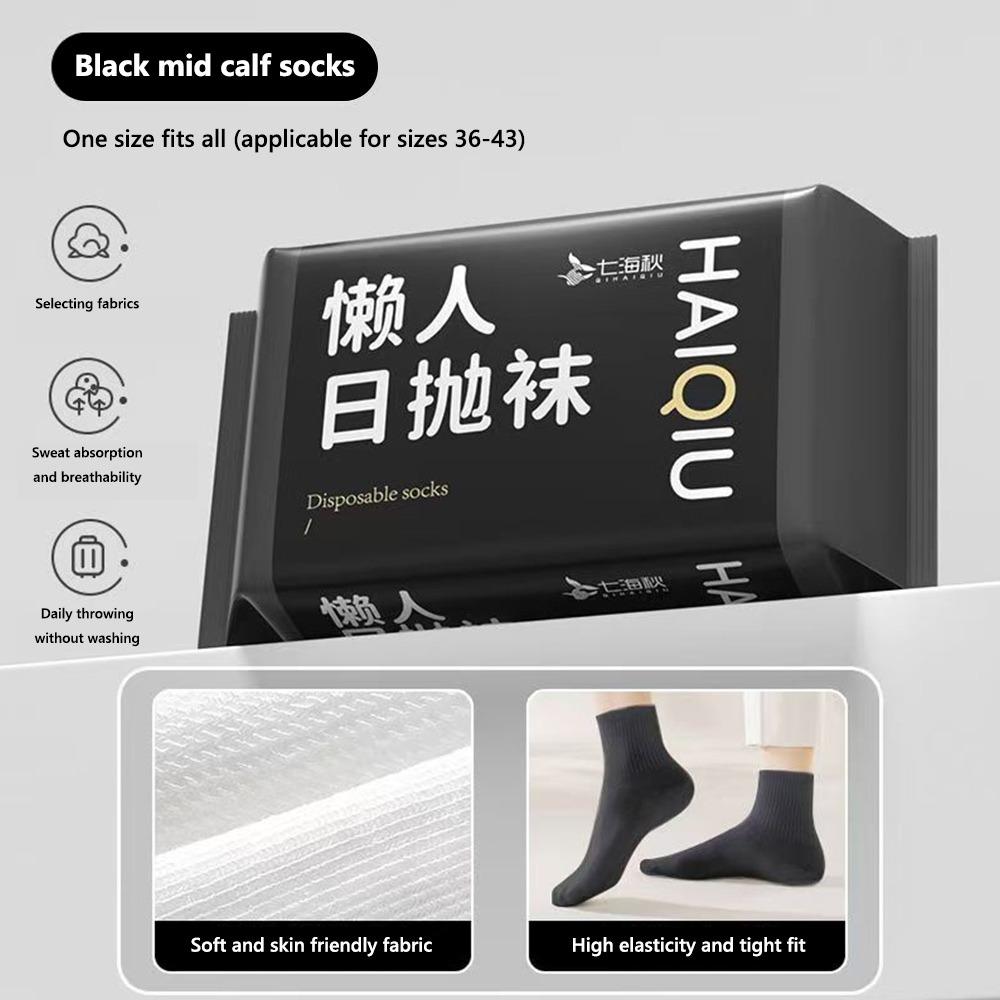 White Black Grey Disposable Socks 36-43 Travel Supplies Socks Portable Disposable Stocking  Unisex