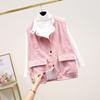 Vest for Women Cotton Winter Sleeveless Tops Vest Vintage Solid-Color Button Thickened Casual V-neck Vest