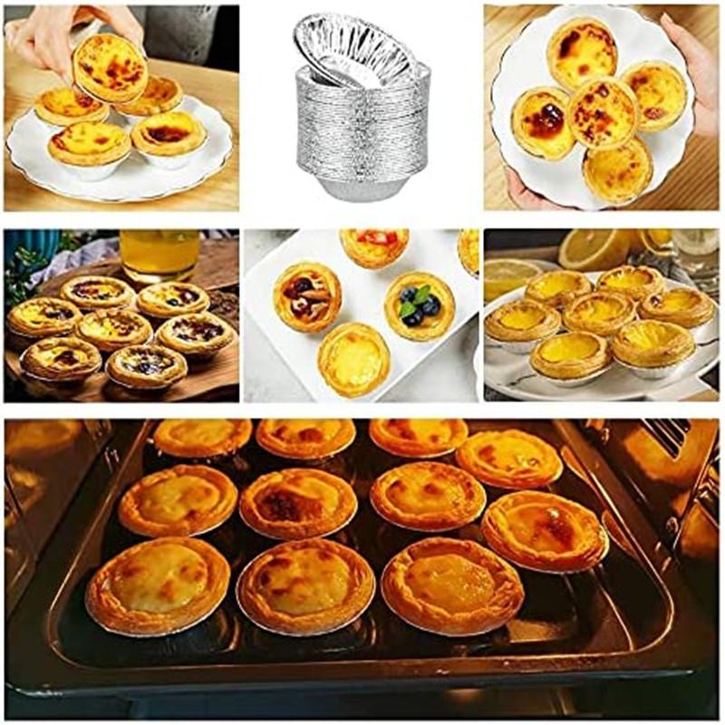 5/100Pcs Round Baking Cupcake Tray Egg Tart Cup Mini Pie Bake Base Circular Cake Cups Mould Makers Pie Pans for Kitchen Baking