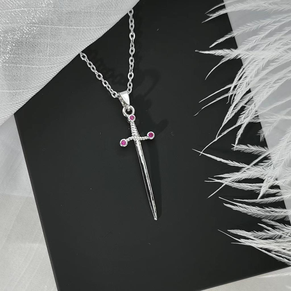 Tk Sword Love Couple Necklace Simple Personality Versatile Heart Dagger Men'S And Women'S Accessories Pendant