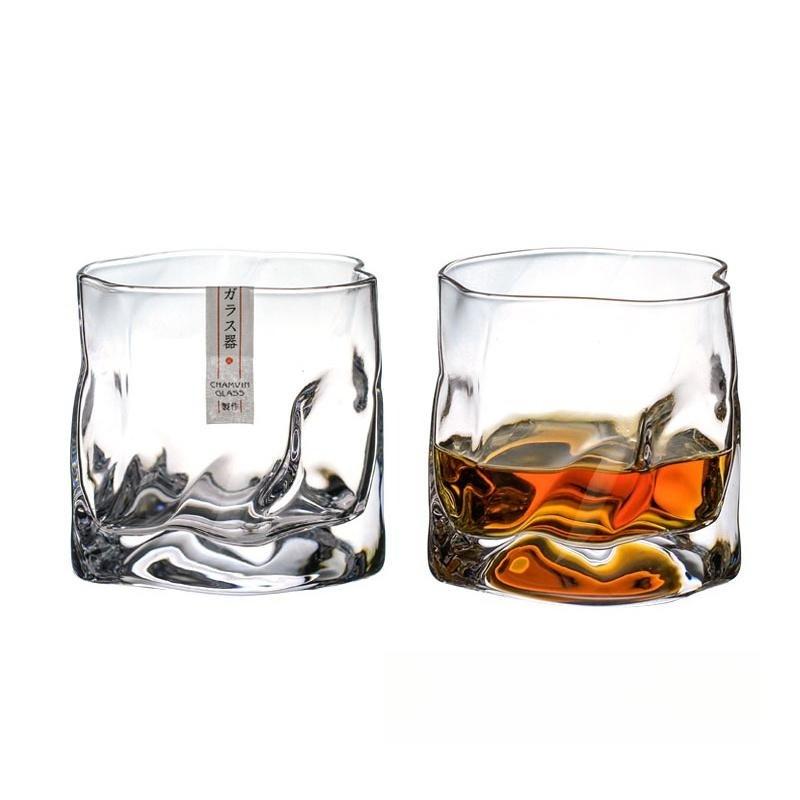Old Japanese Edo Design Chamvin Crumple Whiskey Glass Irregular Faceted Der Whiskybecher Crystal Artwork Wine Cup Whisky Tumbler