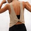 Women’s Sleeveless Open Back Tank Top Loose Fit Lightweight Athletic Yoga Workout Shirt for Gym Running Training