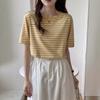 Casual striped t-shirt women's short-sleeved summer new student half-sleeved top loose versatile crew neck t-shirt ins