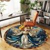 1pc Angel Stained Glass Round Chair mat office Area Rug - Non-Slip, Floor Mat for Office, Bedroom, Ideal home decor gift c0112130