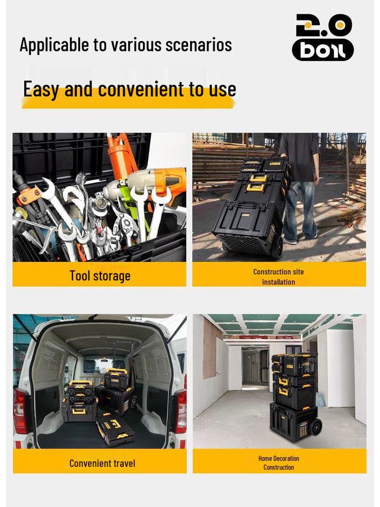 Longbang 2.0 Industrial Multifunction Stackable Tool Storage Suitcase
