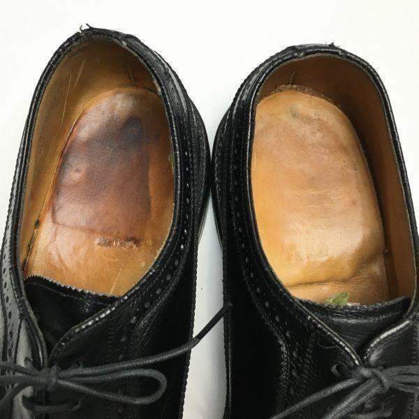 1979 Vintage FLORSHEIM Kenmoor Long Wingtip Business Shoes Black Size 12B Men's(USED)