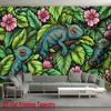 Tropical chameleon jungle Digital printing polyester wall tapestry suitable for use in living rooms bedrooms offices bars party