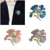 Künstlerischer Blumen Pin Handgefertigt Strasssteine Details Modeschmuck Anmutige Blumen Brosche Geeignet für Stilvolle Outfits