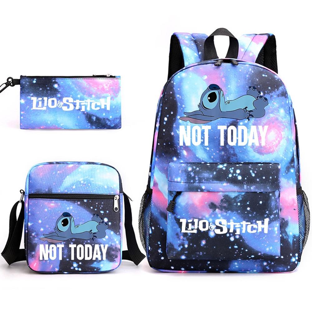 Lilo Stitch Cartoon Kids Boys Backpack Large Capacity Travel School Bag